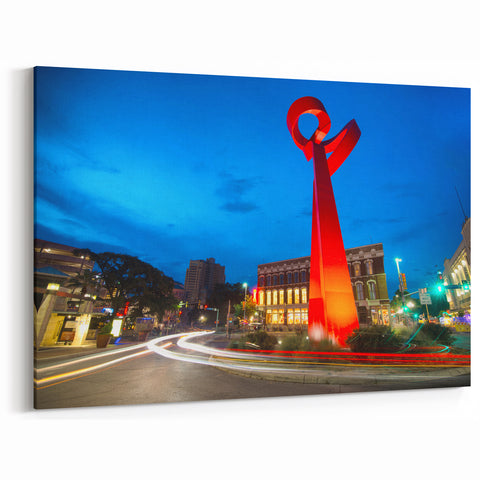 San Antonio Wall Art - Torch of Friendship Sculpture Texas Cityscape Print