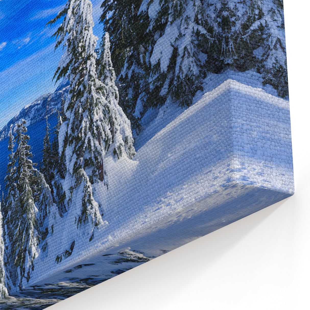Crater Lake National Park Art Prints - Snowy Winter Lake Scene