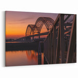 Tennessee Wall Art - Twilight Over Hernando de Soto Bridge Canvas Print