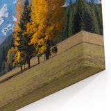 Mount Hood Framed Art Prints - Autumn Trees and Snowy Mountain Scene