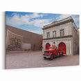 Memphis Cityscape - Vintage Firehouse and Memorial Canvas Wall Art