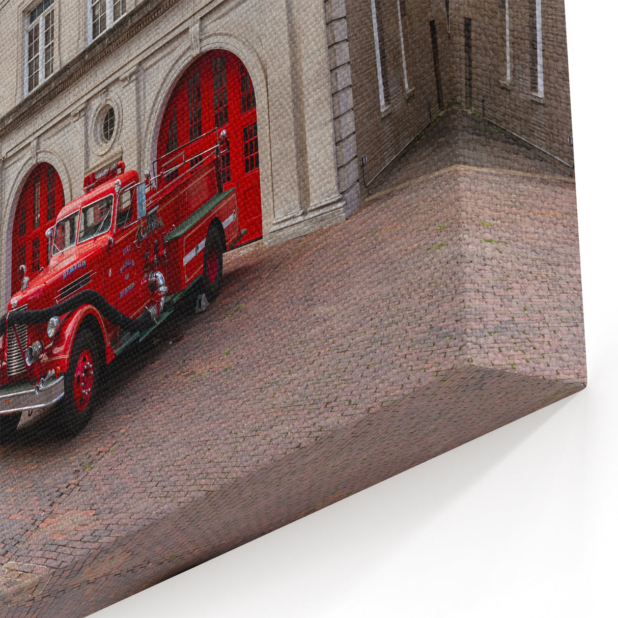 Memphis Cityscape - Vintage Firehouse and Memorial Canvas Wall Art
