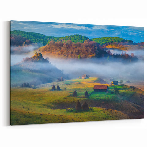 Carpathian Mountains Art - Scenic Romanian Countryside Canvas Print