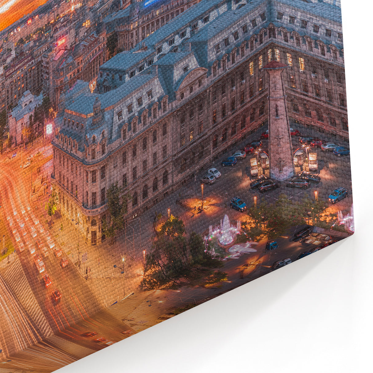 Danube Delta Photography - Bucharest Cityscape at Sunset Print