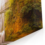 Golden Multnomah Falls Canvas Wall Art - Autumn-Inspired Scenic Decor