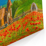 Romania Wall Art - Traditional Cottage and Carpathian Mountains Print