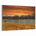 Tennessee Wall Art - Golden Sunset Over Lake and Trees Landscape Canvas