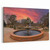 Memphis Wall Art - Serene Fountain Garden Sunset Landscape Canvas Print