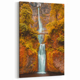 High-Quality Multnomah Falls Paper Prints - Warm Autumn Landscape Art