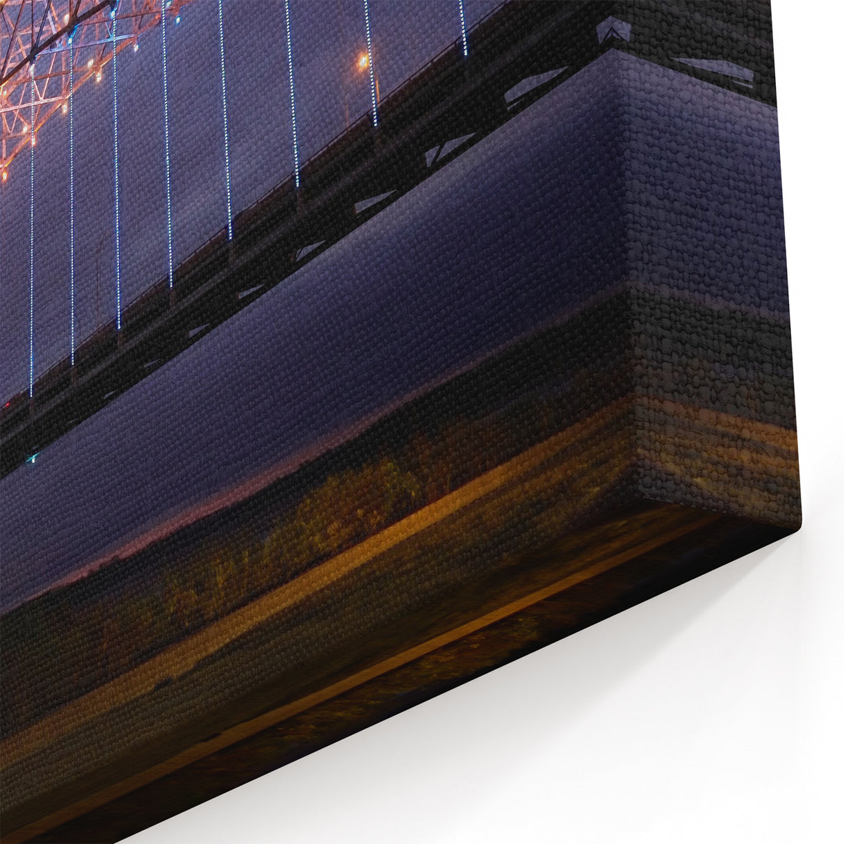 Memphis Skyline Art - Nighttime View of Hernando de Soto Bridge Canvas