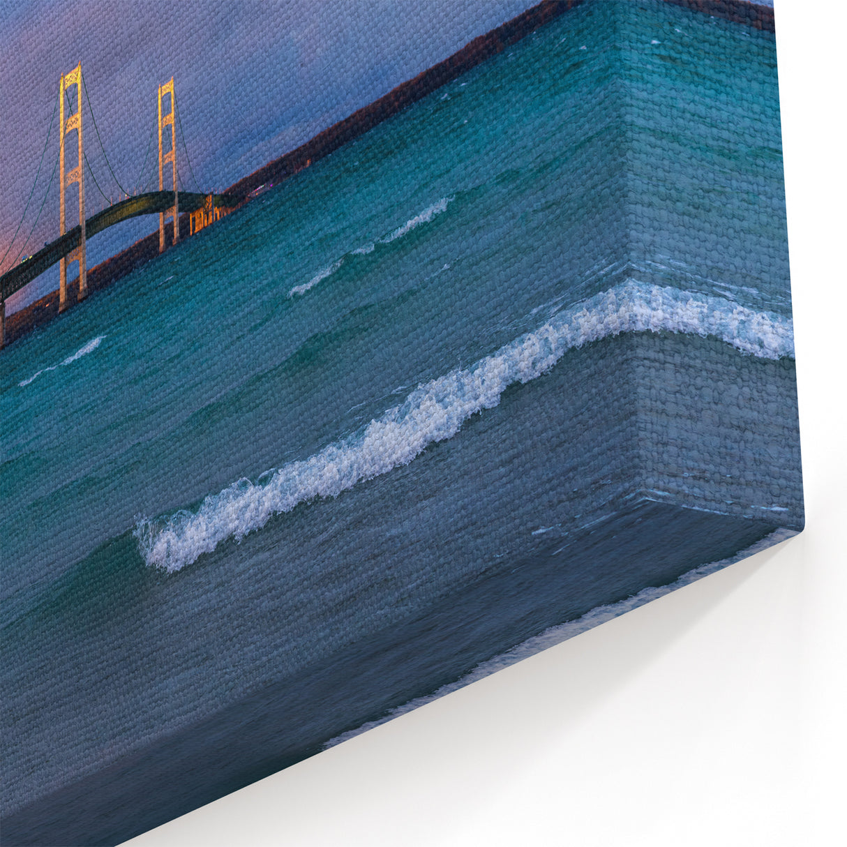 Michigan Upper Peninsula Canvas Prints - Mackinac Bridge Waterscape