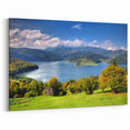 Romania Wall Art - Stunning Carpathian Mountains and Lake View Canvas