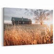 Abandoned Farmhouse at Sunset Wall Art – Rustic Country Decor Print