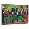 Romanian Scenery Canvas - Vibrant Traditional Costume Folk Dance Art