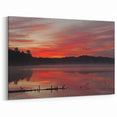 Michigan Upper Peninsula Canvas Prints - Fiery Lake Sunset Scenery