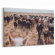 Cattle Herd on the Move Farmhouse Wall Art – Rustic Country Decor Print