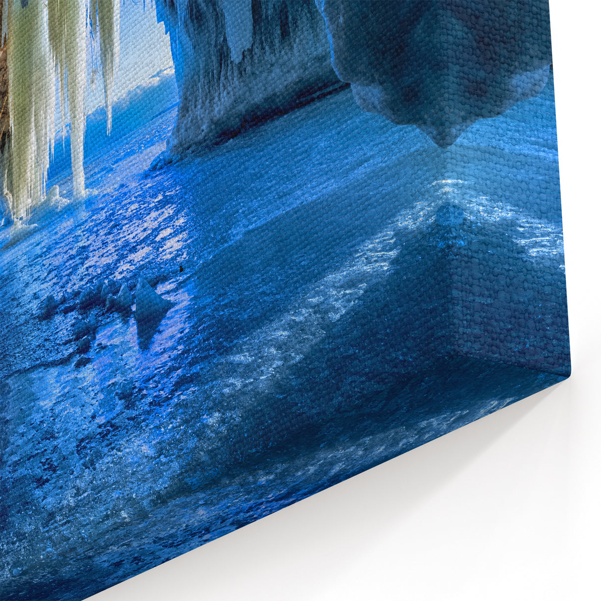 Upper Peninsula Framed Art - Frozen Ice Cave Blue Winter Print