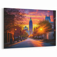 Raleigh Street Sunset Art - Vibrant North Carolina Skyline Wall Decor