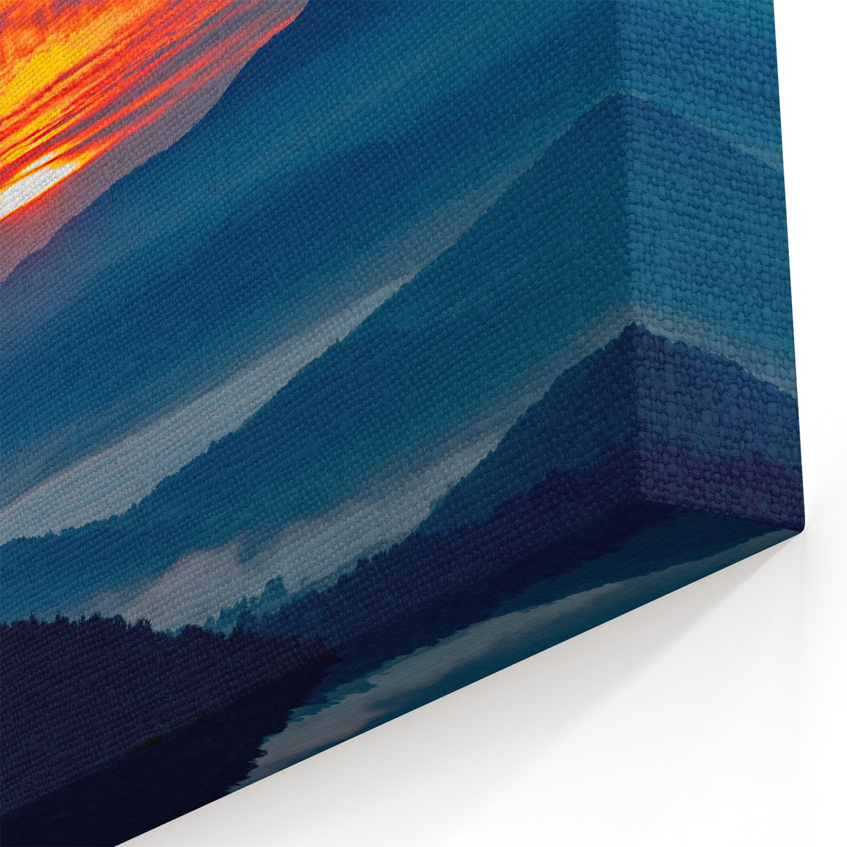 Blue Ridge Framed Art – Scenic North Carolina Sunset with Vibrant Clouds