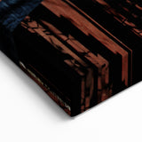 Durham Cityscape Canvas - Geometric Red Bridge in North Carolina