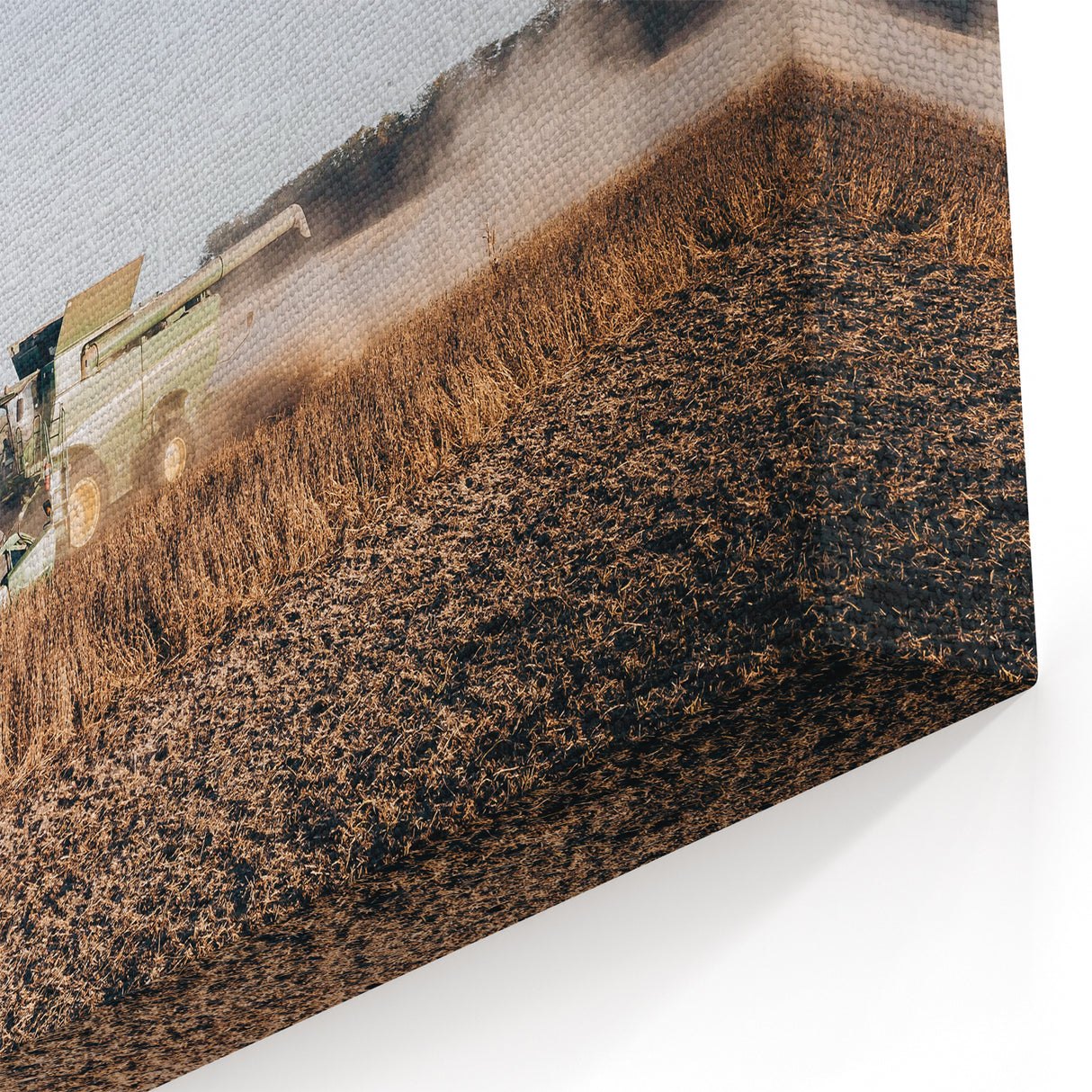 Farmhouse Wall Art: Combine Harvester in Field - Rustic Country Decor
