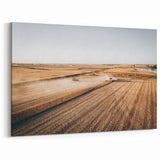 Farmhouse Wall Art: Aerial Harvesting Scene - Rustic Country Decor Print