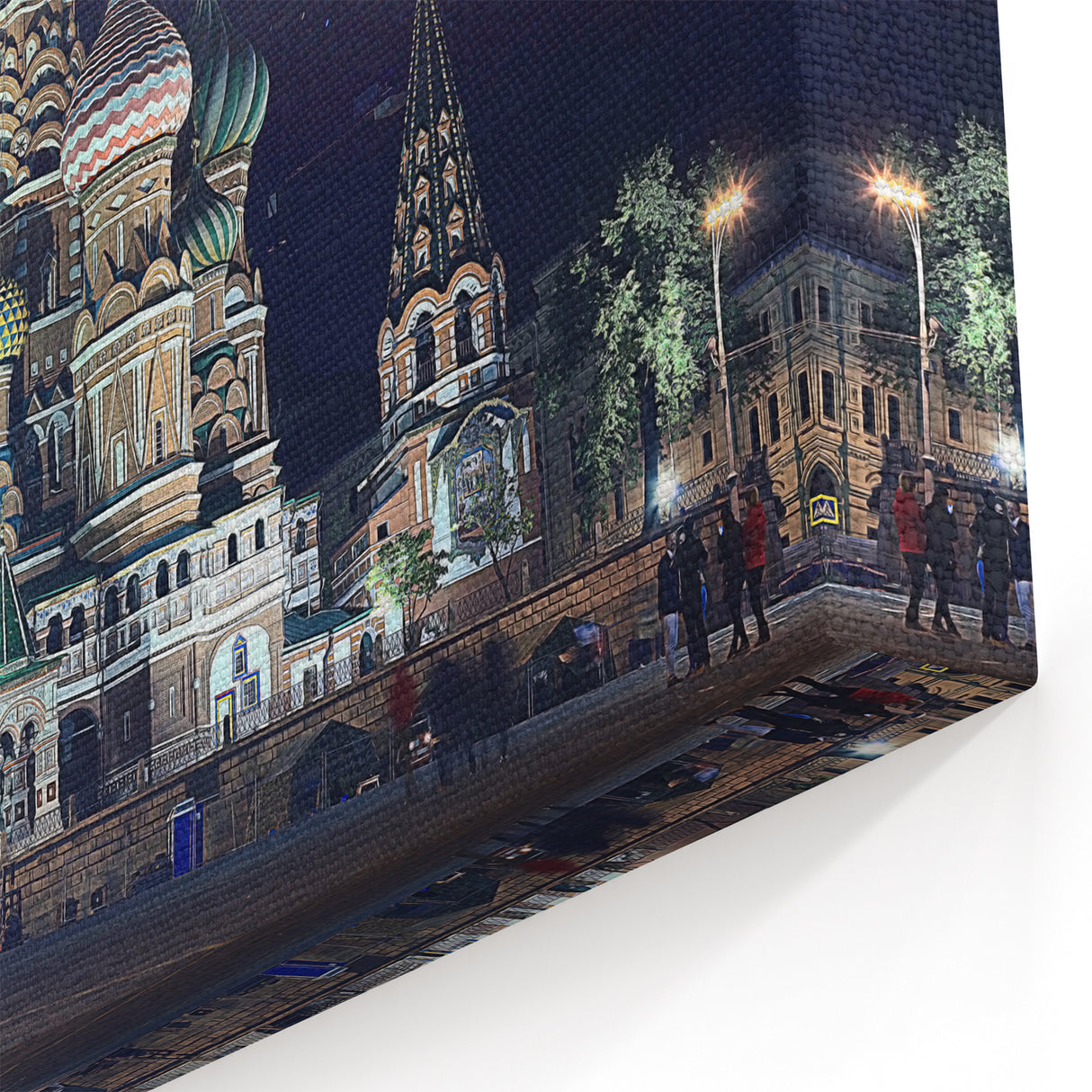 Moscow Canvas Prints - Night Sky Over St. Basil's Cathedral Photography