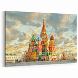 Scenic Moscow Artwork - Vibrant St. Basil’s Cathedral in Red Square