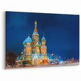 Moscow Canvas Prints - St. Basil’s Cathedral Illuminated at Night