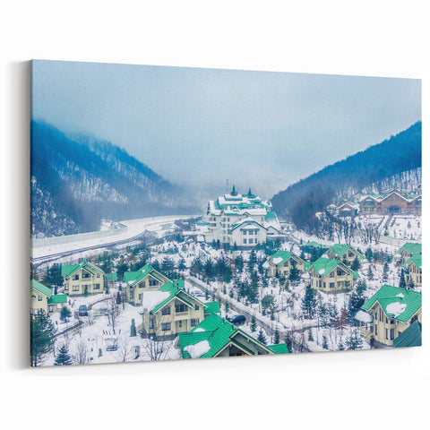 Sochi Wall Art - Scenic Sochi Canvas Prints of Winter Mountain Village