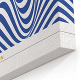 Bohemian Wall Art | Blue & White Bauhaus-Inspired Boho Canvas Print