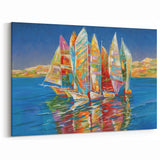 Sochi Wall Art - Vibrant Sochi Canvas Prints of Colorful Sailboats