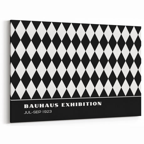 Bohemian Wall Art | Bold Black & White Harlequin Boho Canvas Print