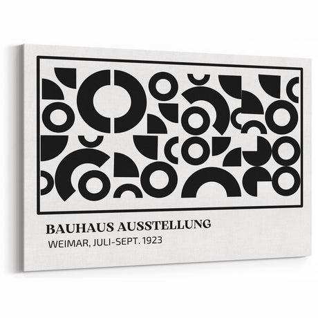 Bohemian Wall Art | Black & White Circular Geometric Boho Canvas Print