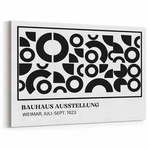 Bohemian Wall Art | Black & White Circular Geometric Boho Canvas Print