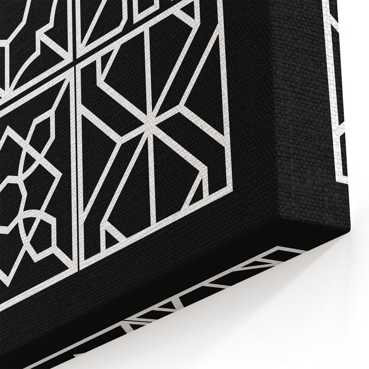 Bohemian Wall Art | Intricate Black & White Geometric Boho Canvas Print