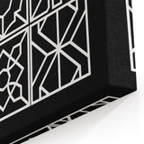 Bohemian Wall Art | Intricate Black & White Geometric Boho Canvas Print