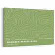 Bohemian Wall Art | Green & White Wavy Line Boho Canvas Print