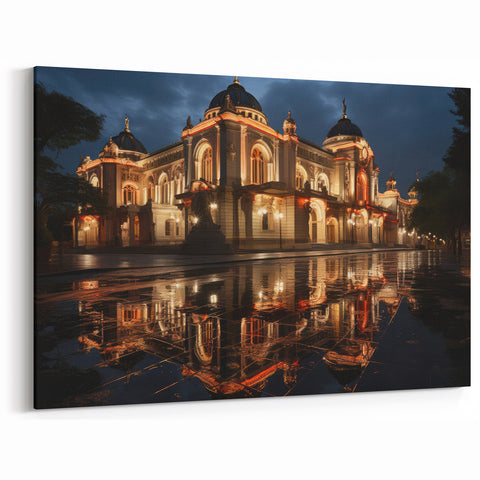Sochi Cityscape Art - Framed Sochi Wall Art of Historic Building at Night
