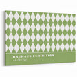 Bohemian Wall Art | Green & White Harlequin Boho Canvas Print