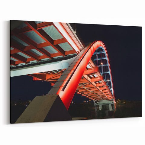 Modern Nashville Bridge at Night - Downtown Tennessee Cityscape Print
