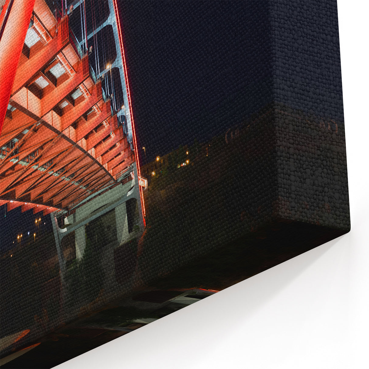 Modern Nashville Bridge at Night - Downtown Tennessee Cityscape Print
