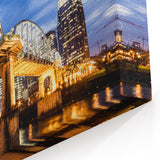 Illuminated Nashville Pedestrian Bridge - Stunning Downtown Skyline Art