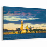 St. Petersburg Framed Art - Illuminated Fortress at Dusk