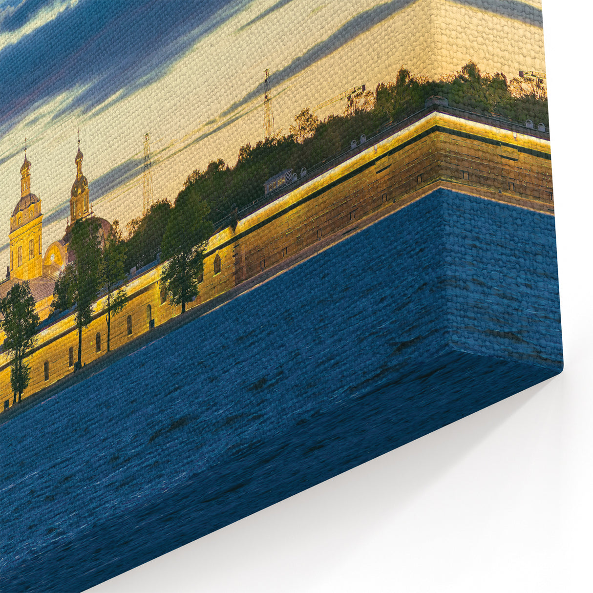 St. Petersburg Framed Art - Illuminated Fortress at Dusk