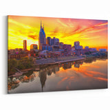 Nashville Skyline at Sunset - Vibrant Tennessee Cityscape Wall Art