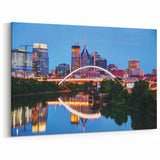 Nashville Skyline with Bridge Reflection - Stunning Tennessee Wall Art