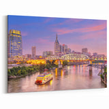 Nashville Skyline and Riverboat at Dusk - Tennessee Cityscape Wall Art