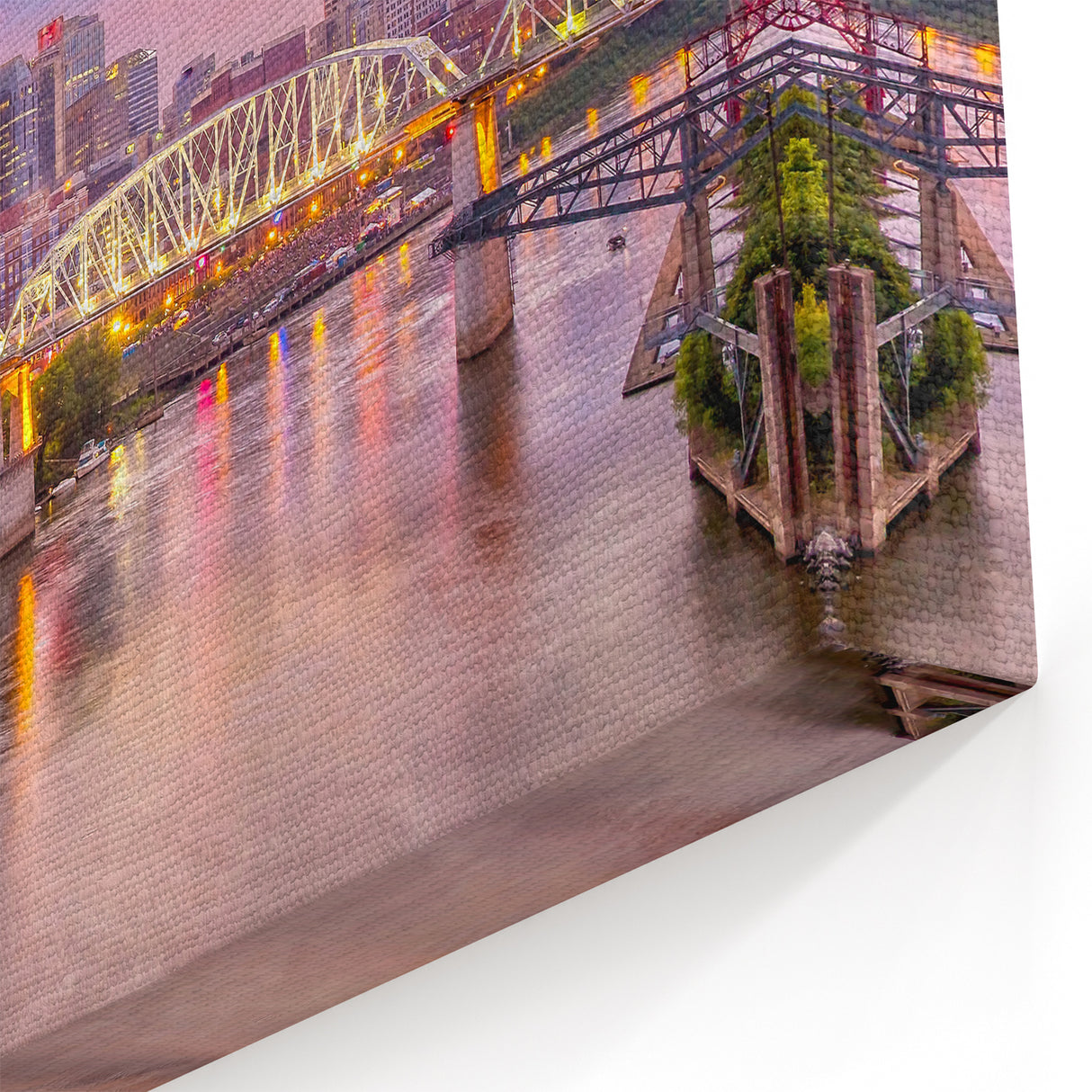 Nashville Skyline and Riverboat at Dusk - Tennessee Cityscape Wall Art