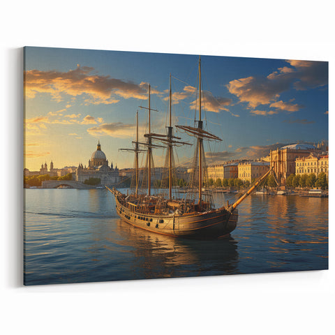 St. Petersburg Canvas Prints - Sailing Ship at Sunset